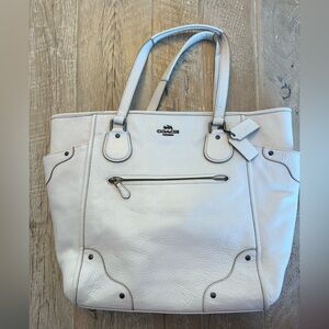 Coach Cream Leather Mickey Tote EUC